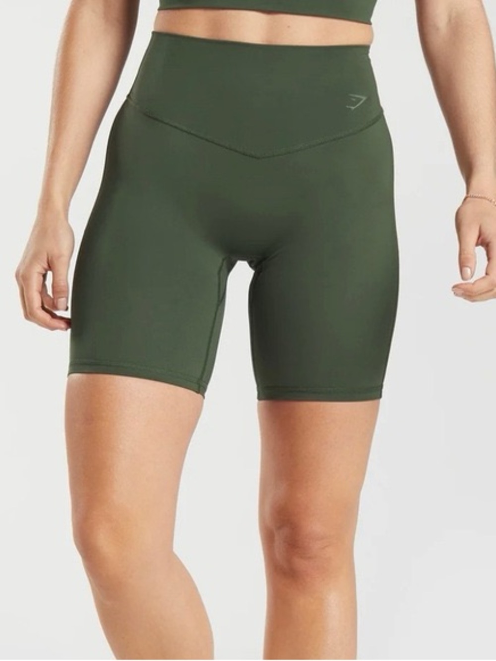 Gymshark Olive High-Rise Biker Shorts